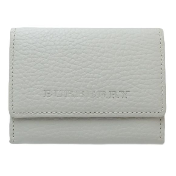 BURBERRY Business card holder case leather white 083535